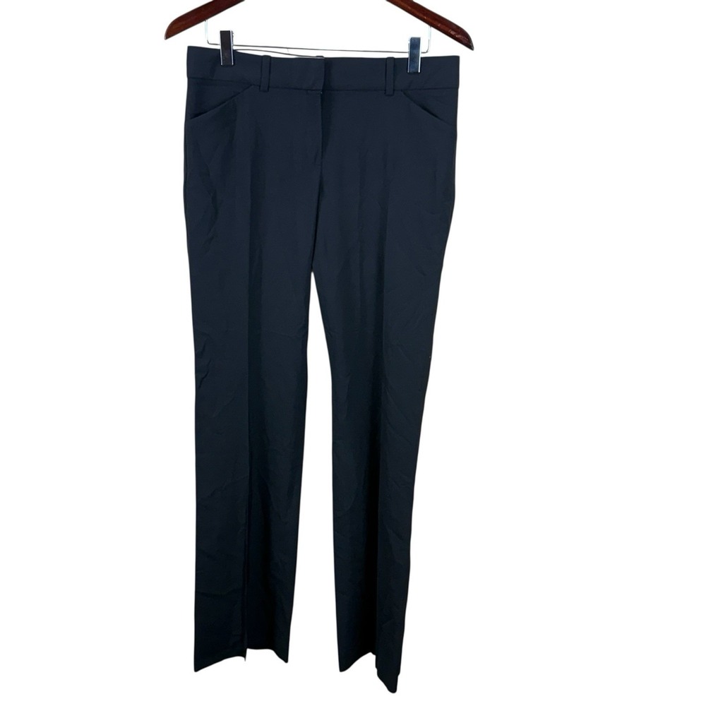 Theory Women's MAX C Wool Blend Stretch Black Wide Leg Dress Pants Size‎ 6
